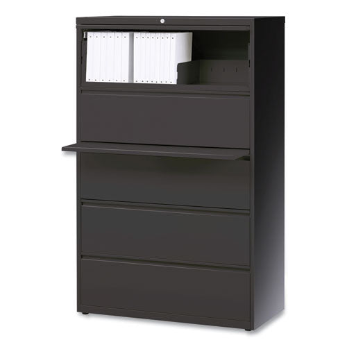 Image of Alera® Lateral File, 5 Legal/Letter/A4/A5-Size File Drawers, Charcoal, 42" x 18.63" x 67.63"