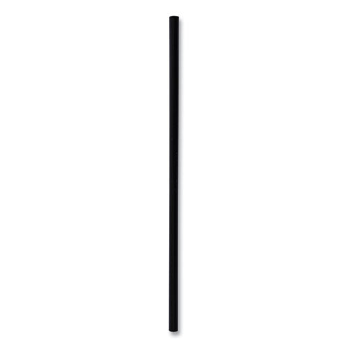 Image of Boardwalk® Wrapped Jumbo Straws, 7.75", Polypropylene, Black, 250/pack, 50 Packs/carton