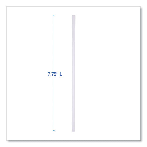 Image of Boardwalk® Wrapped Jumbo Straws, 7.75", Polypropylene, Clear, 500/Pack, 24 Packs/Carton