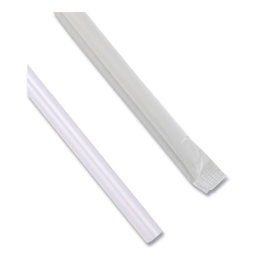 Image of Boardwalk® Wrapped Jumbo Straws, 7.75", Polypropylene, Clear, 500/Pack, 24 Packs/Carton