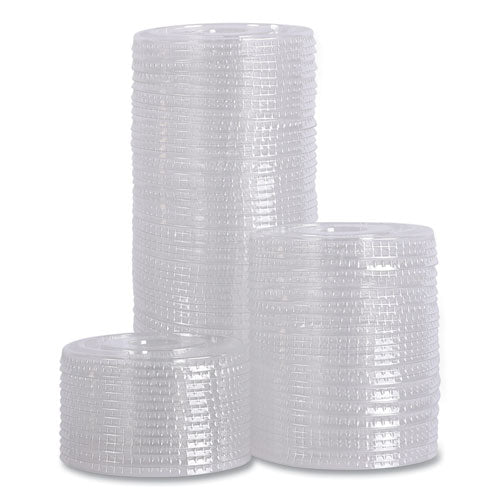 Image of Boardwalk® PET Cold Cup Lids, Fits 14 oz to 24 oz Cold Cups, Plastic, Clear, 100/Sleeve, 10 Sleeves/Carton
