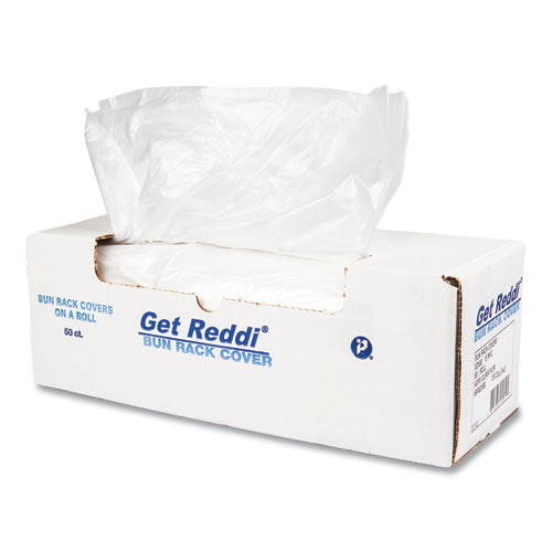 Image of Inteplast Group Bun Rack And Pan Cover, 52 X 80, 1-Rack, 15 Micron, Clear, 50/carton