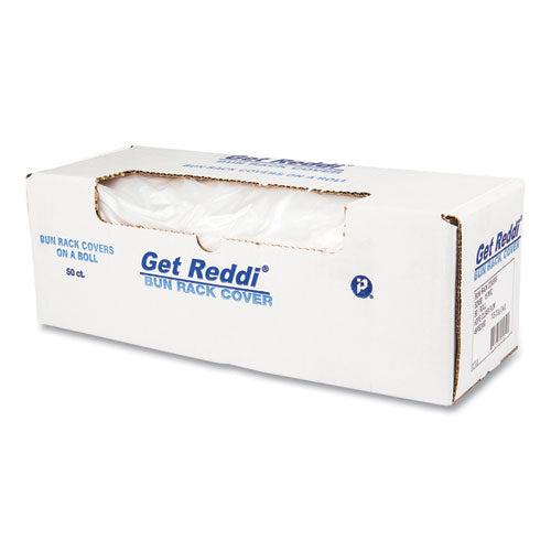 Image of Inteplast Group Bun Rack And Pan Cover, 52 X 80, 1-Rack, 15 Micron, Clear, 50/carton