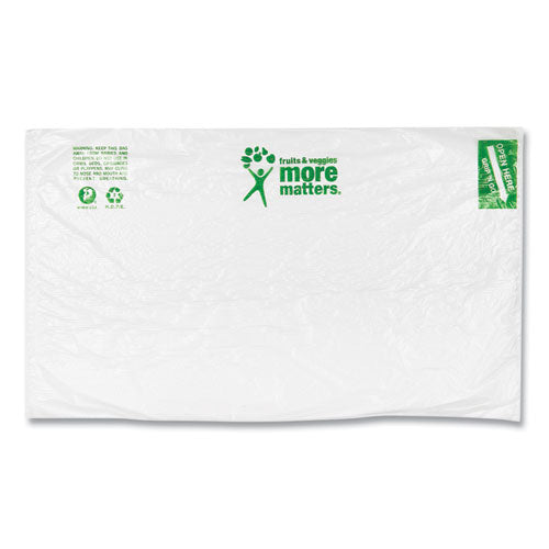 Image of Inteplast Group Produce Bags, Fruits and Veggies - More Matters Labeling, 0.35 mil, 12" x 20", Clear, 875 Bags/Roll, 4 Rolls/Carton