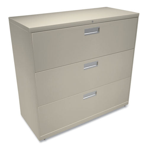 Image of HON® Brigade 600 Series Lateral File, 3 Legal/letter-Size File Drawers, Putty, 42" X 18" X 39.13"