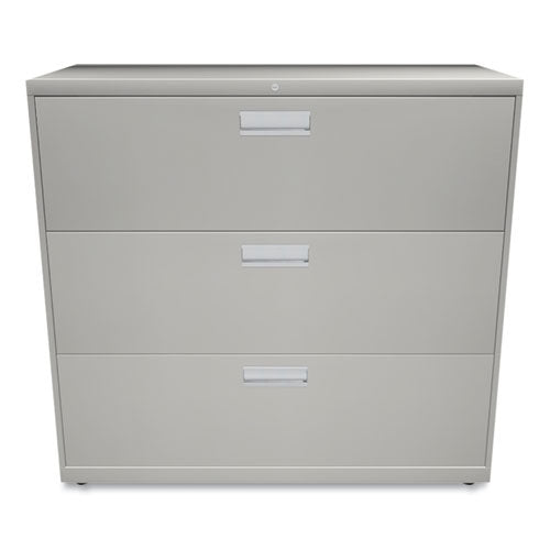 Image of HON® Brigade 600 Series Lateral File, 3 Legal/letter-Size File Drawers, Light Gray, 42" X 18" X 39.13"