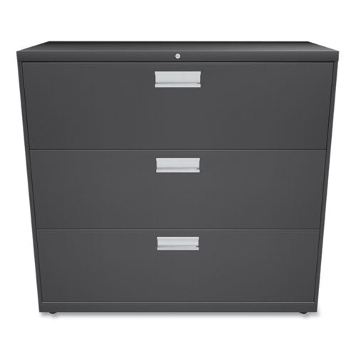 Image of HON® Brigade 600 Series Lateral File, 3 Legal/letter-Size File Drawers, Charcoal, 42" X 18" X 39.13"