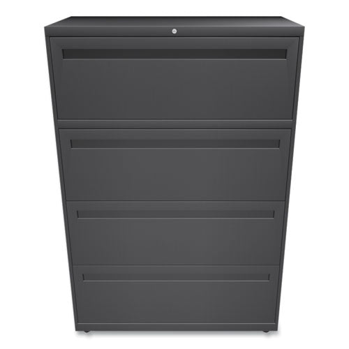 Image of HON® Brigade 700 Series Lateral File, 4 Legal/letter-Size File Drawers, Charcoal, 36" X 18" X 52.5"
