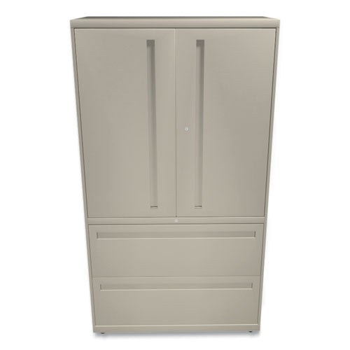 Image of HON® Brigade 700 Series Lateral File, Three-Shelf Enclosed Storage, 2 Legal/letter-Size File Drawers, Putty, 36" X 18" X 64.25"