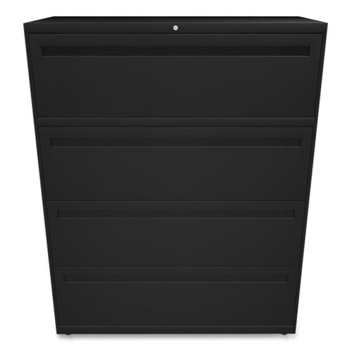 Image of HON® Brigade 700 Series Lateral File, 4 Legal/letter-Size File Drawers, Black, 42" X 18" X 52.5"