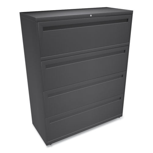 Image of HON® Brigade 700 Series Lateral File, 4 Legal/letter-Size File Drawers, Charcoal, 42" X 18" X 52.5"