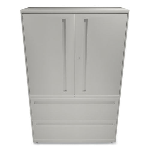 Image of HON® Brigade 700 Series Lateral File, Three-Shelf Enclosed Storage, 2 Legal/letter-Size File Drawers, Gray, 42" X 18" X 64.25"