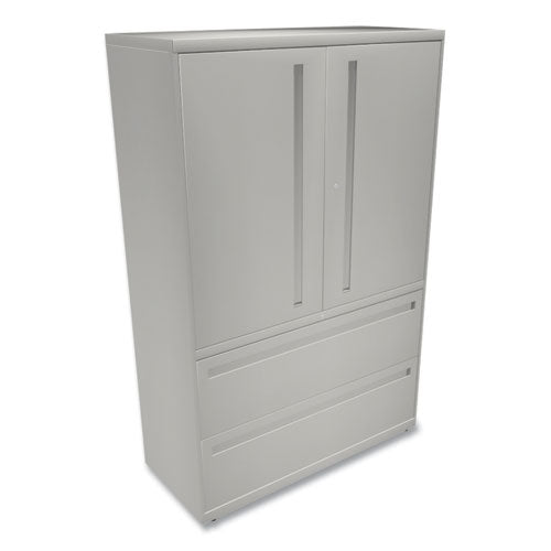 Image of HON® Brigade 700 Series Lateral File, Three-Shelf Enclosed Storage, 2 Legal/letter-Size File Drawers, Gray, 42" X 18" X 64.25"