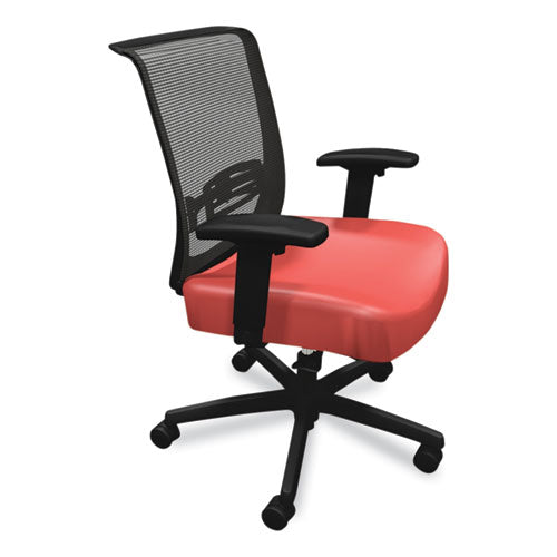 Image of HON® Convergence Mid-Back Task Chair, Synchro-Tilt And Seat Glide, Supports Up To 275 Lb, Red Seat, Black Back/base