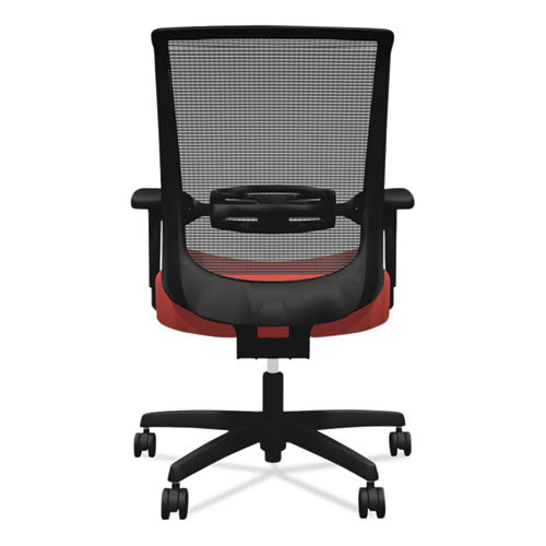 Image of HON® Convergence Mid-Back Task Chair, Synchro-Tilt And Seat Glide, Supports Up To 275 Lb, Red Seat, Black Back/base