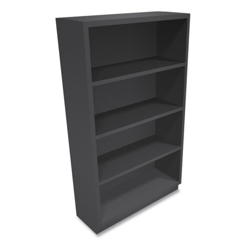 Image of HON® Metal Bookcase, Four-Shelf, 34.5w x 12.63d x 59h, Charcoal