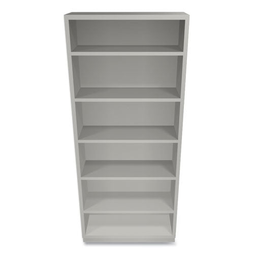 Image of HON® Metal Bookcase, Six-Shelf, 34.5w x 12.63d x 81.13h, Light Gray