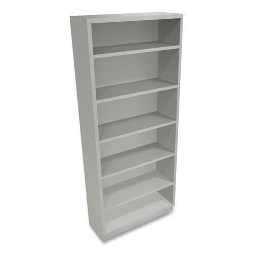 Image of HON® Metal Bookcase, Six-Shelf, 34.5w x 12.63d x 81.13h, Light Gray