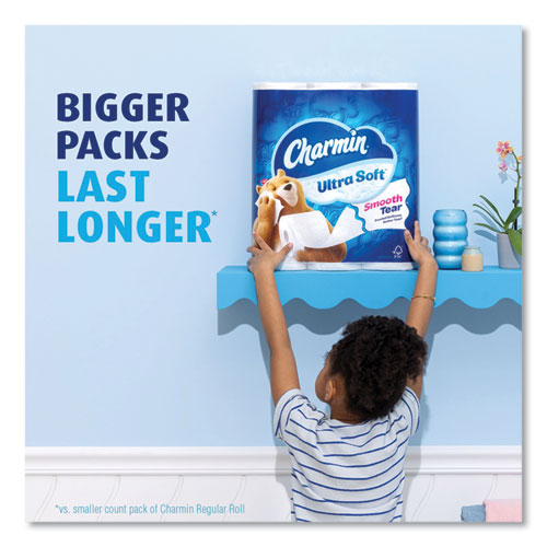 Image of Charmin® Ultra Soft Bathroom Tissue, Mega Roll, Septic Safe, 2-Ply, White, 224 Sheets/Roll, 4 Rolls/Pack, 8 Packs/Carton