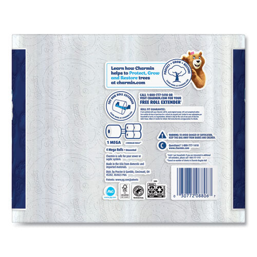 Image of Charmin® Ultra Soft Bathroom Tissue, Mega Roll, Septic Safe, 2-Ply, White, 224 Sheets/Roll, 4 Rolls/Pack, 8 Packs/Carton