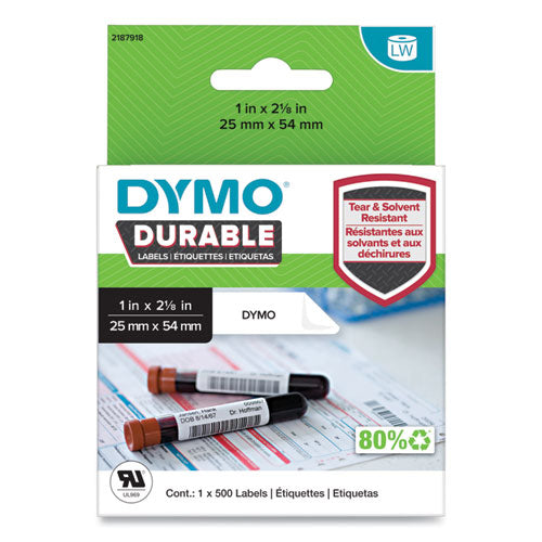 Image of DYMO® LW Durable Labels, Medical Prescription Label, 1" x 2.13", White, 500 Labels/Roll