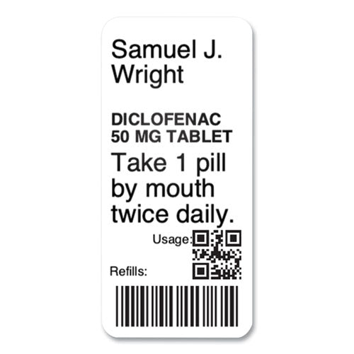 Image of DYMO® LW Durable Labels, Medical Prescription Label, 1" x 2.13", White, 500 Labels/Roll