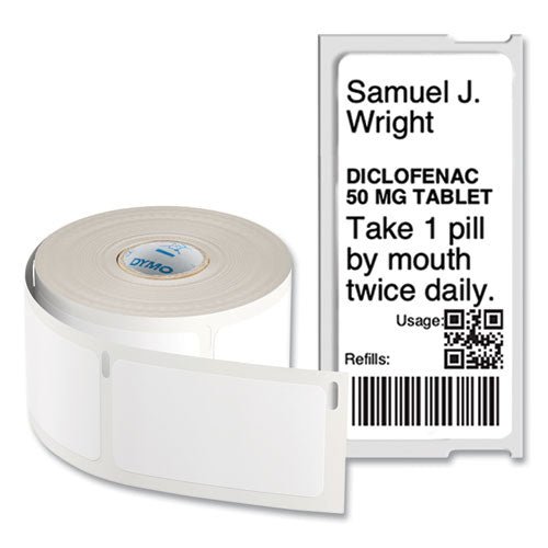Image of DYMO® LW Durable Labels, Medical Prescription Label, 1" x 2.13", White, 500 Labels/Roll
