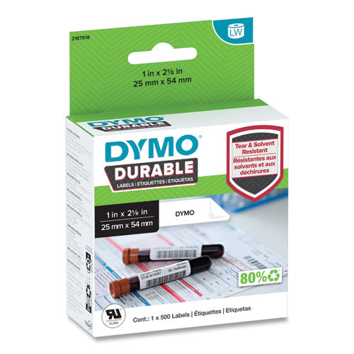 Image of DYMO® LW Durable Labels, Medical Prescription Label, 1" x 2.13", White, 500 Labels/Roll