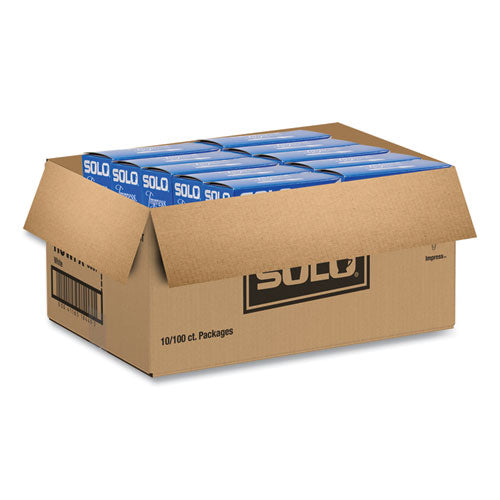Image of SOLO® Impress Heavyweight Full-Length Polystyrene Cutlery, Fork, Plastic, White, 100/Box, 10 Boxes/Carton