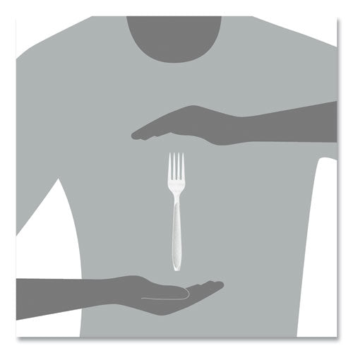 Image of SOLO® Impress Heavyweight Full-Length Polystyrene Cutlery, Fork, Plastic, White, 100/Box, 10 Boxes/Carton