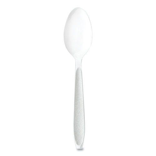 Image of SOLO® Impress Heavyweight Full-Length Polystyrene Cutlery, Spoon, Plastic, White, 100/Box, 10 Boxes/Carton