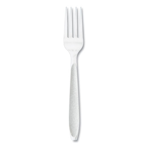 Image of SOLO® Impress Heavyweight Full-Length Polystyrene Cutlery, Fork, Plastic, White, 100/Box, 10 Boxes/Carton