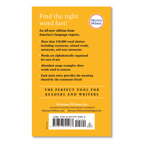 Image of Merriam Webster® Thesaurus, Paperback, 832 Pages