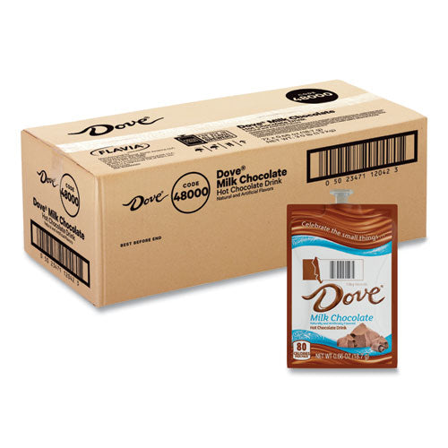 Image of Dove® Chocolate Flavia Hot Chocolate Freshpacks, Milk Chocolate, 0.66 Oz Freshpack, 72 Packets/carton