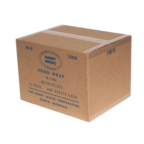 Image of Handy Wacks Interfolded Food Wrap Deli Sheets, 10.75 x 10, 500/Box, 12 Boxes/Carton