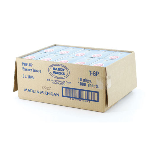 Image of Handy Wacks Bakery Pick-up Tissue Deli Sheets, 10.75 x 6, 1,000/Box, 10 Boxes/Carton