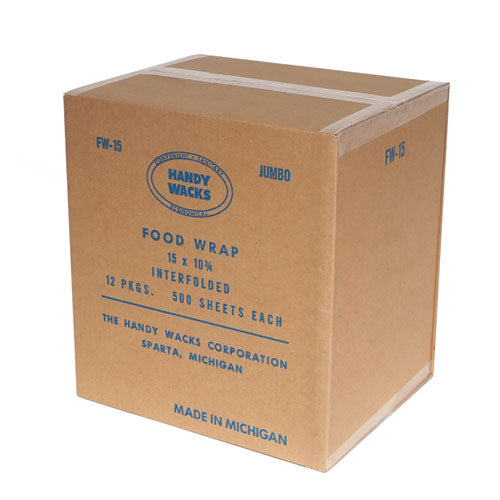 Image of Handy Wacks Interfolded Food Wrap Deli Sheets, 10.75 x 15, 500/Box, 12 Boxes/Carton