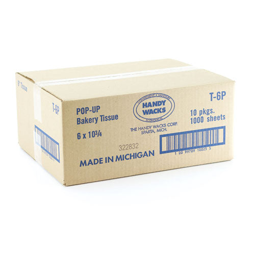 Image of Handy Wacks Bakery Pick-up Tissue Deli Sheets, 10.75 x 6, 1,000/Box, 10 Boxes/Carton