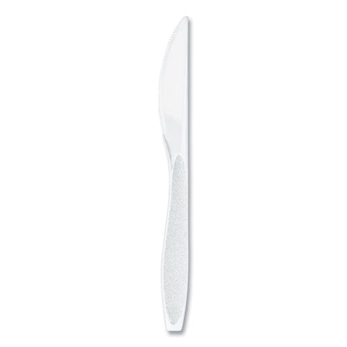 Image of SOLO® Impress Heavyweight Full-Length Polystyrene Cutlery, Knife, Plastic, White, 100/Box