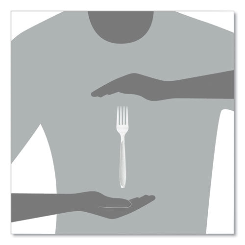 Image of SOLO® Impress Heavyweight Full-Length Polystyrene Cutlery, Fork, Plastic, White, 100/Box