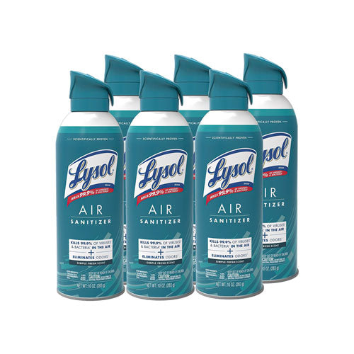 Image of LYSOL® Brand Air Sanitizer Spray, Simple Fresh, 10 oz Aerosol Spray, 6/Carton