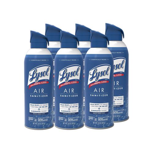 Image of LYSOL® Brand Air Sanitizer Spray, White Linen, 10 oz Aerosol Spray, 6/Carton