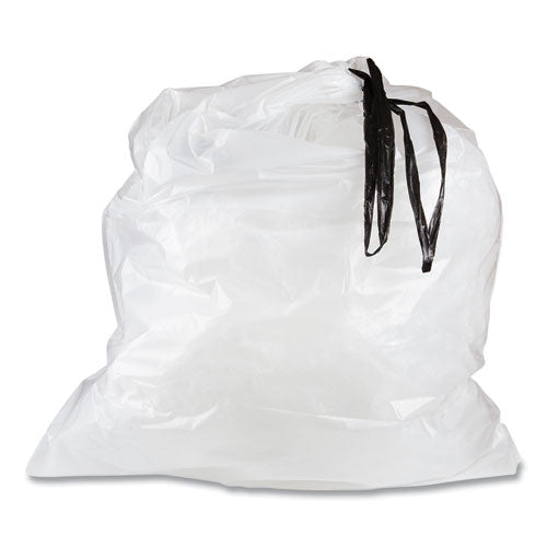 Image of Inteplast Group Draw-Tuff Institutional Draw-Tape Can Liners, Drawstring, 55 gal, 1.9 mil, 42.5" x 35.5", Natural, 10 Bags/Roll, 5 Rolls/CT