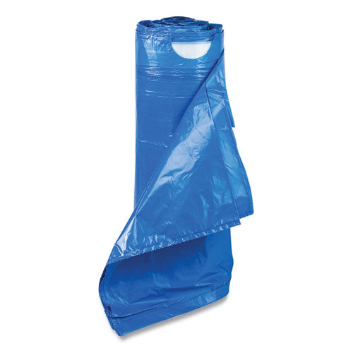Image of Inteplast Group Draw-Tuff Institutional Draw-Tape Can Liners, Drawstring, 30 gal, 1 mil, 30.5" x 40", Blue, 25 Bags/Roll, 8 Rolls/Carton