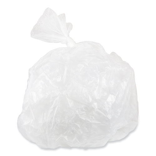 Image of Inteplast Group Draw-Tuff Institutional Draw-Tape Can Liners, Drawstring, 23 gal, 1 mil, 38" x 28.5", Natural, 25 Bags/Roll, 6 Rolls/Carton