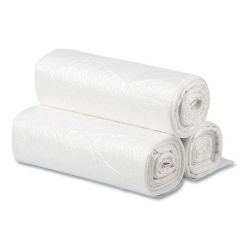 Image of Inteplast Group High-Density Commercial Can Liners, 10 gal, 6 mic, 24" x 24", Natural, Perforated Roll, 50 Bags/Roll, 20 Rolls/Carton