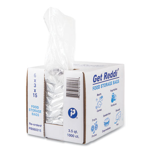 Image of Inteplast Group Food Bags, 112 oz, 6" x 3" x 15", Clear, 1,000/Carton