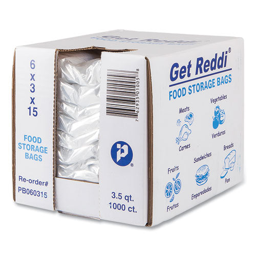 Image of Inteplast Group Food Bags, 112 oz, 6" x 3" x 15", Clear, 1,000/Carton