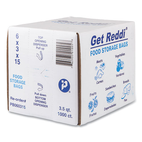 Image of Inteplast Group Food Bags, 112 oz, 6" x 3" x 15", Clear, 1,000/Carton