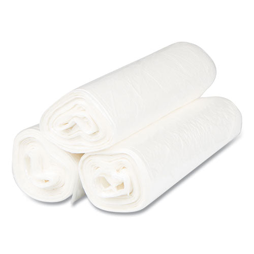 Image of Inteplast Group High-Density Commercial Can Liners, 10 gal, 8 mic, 24" x 24", Natural, Interleaved Roll, 50 Bags/Roll, 20 Rolls/Carton